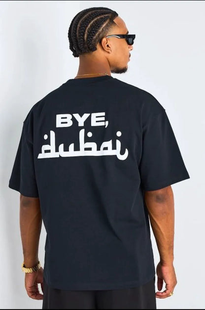 T-shirt à motif " bye dubai " noir