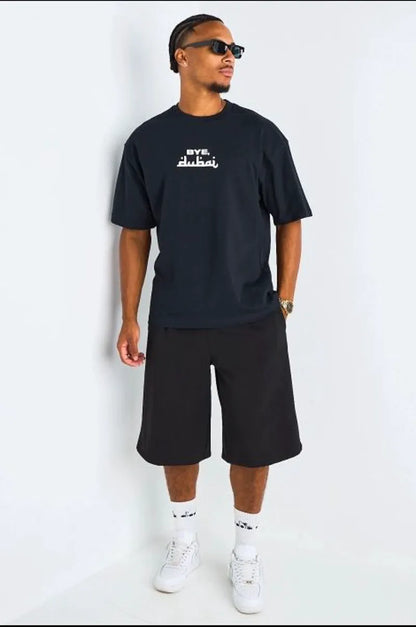T-shirt à motif " bye dubai " noir