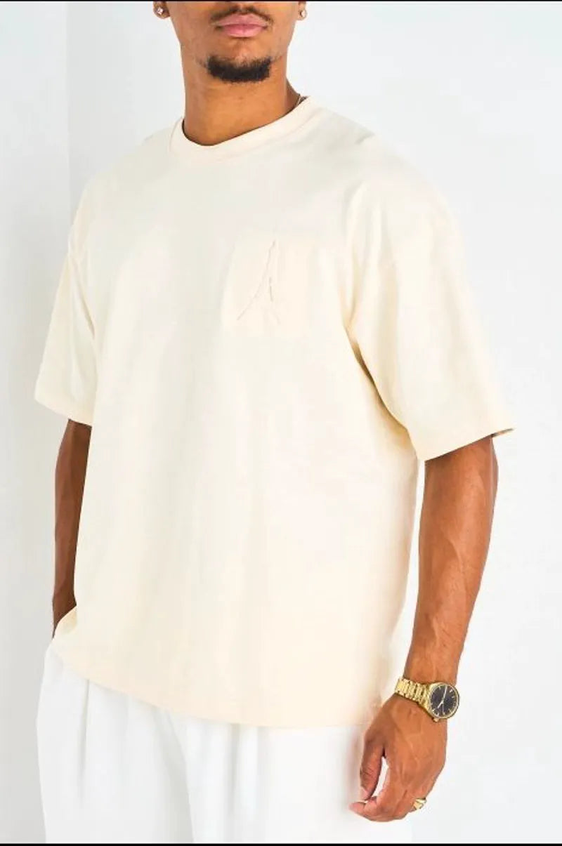 T-shirt à motif " Tour Eiffel " beige