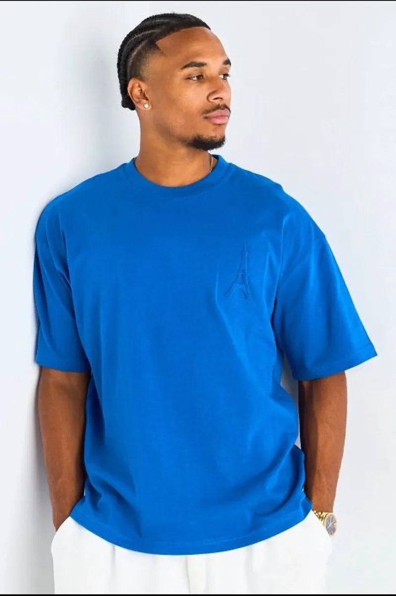 T-shirt à motif " Tour Eiffel " bleu roi