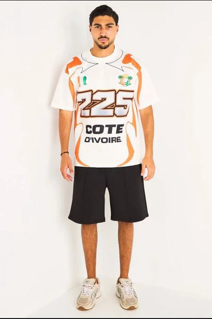 Tee-shirt blanc à inscription '' Cote d'Ivoire ''