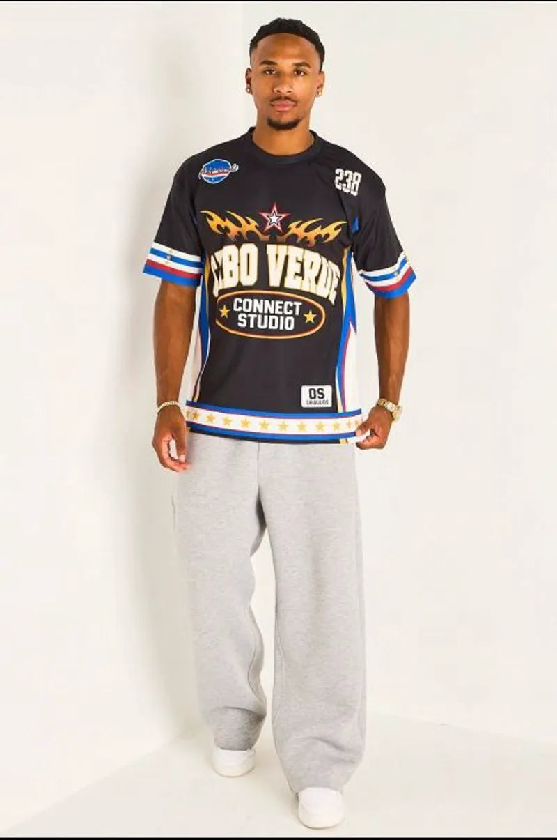 Tee-shirt noir à inscription '' Cabo Verde "