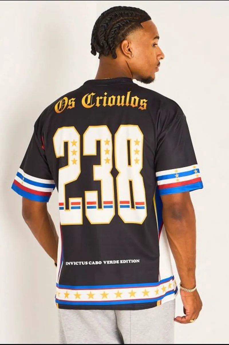 Tee-shirt noir à inscription '' Cabo Verde "