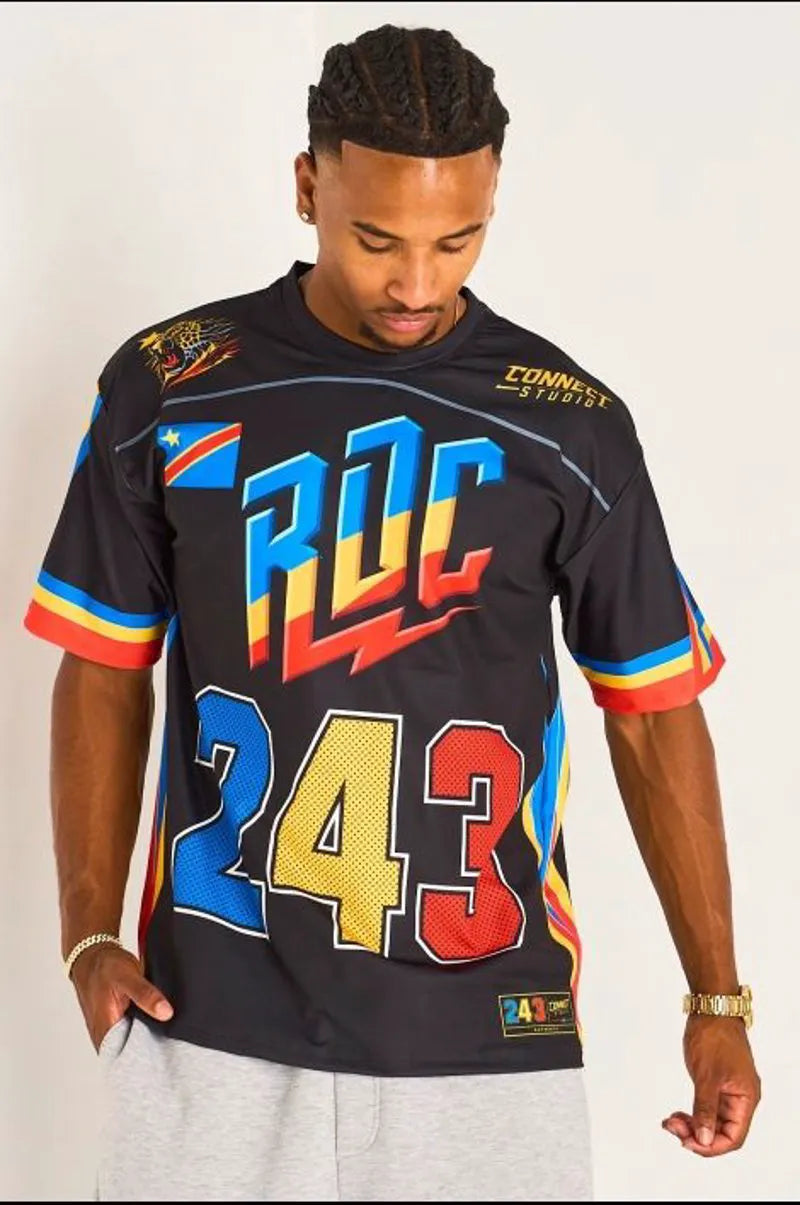 Tee-shirt noir à inscription '' RDC 243 "