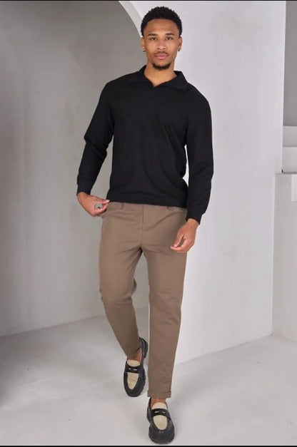 Textured black sweater