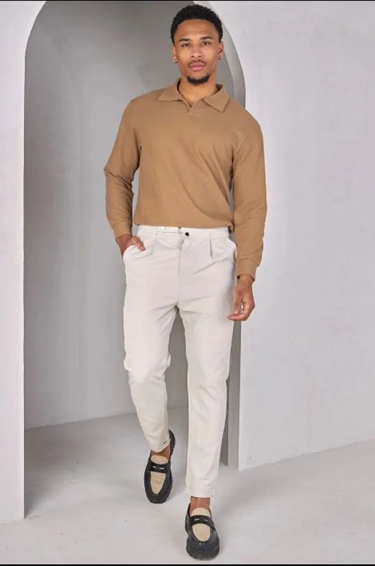 Textured camel sweater