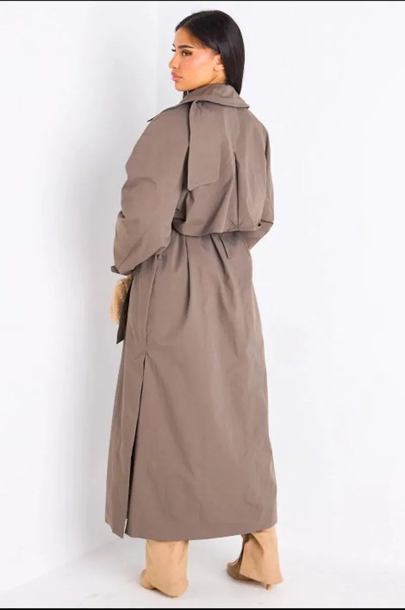 Trench long taupe