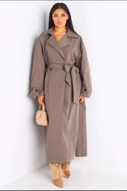 Trench long taupe