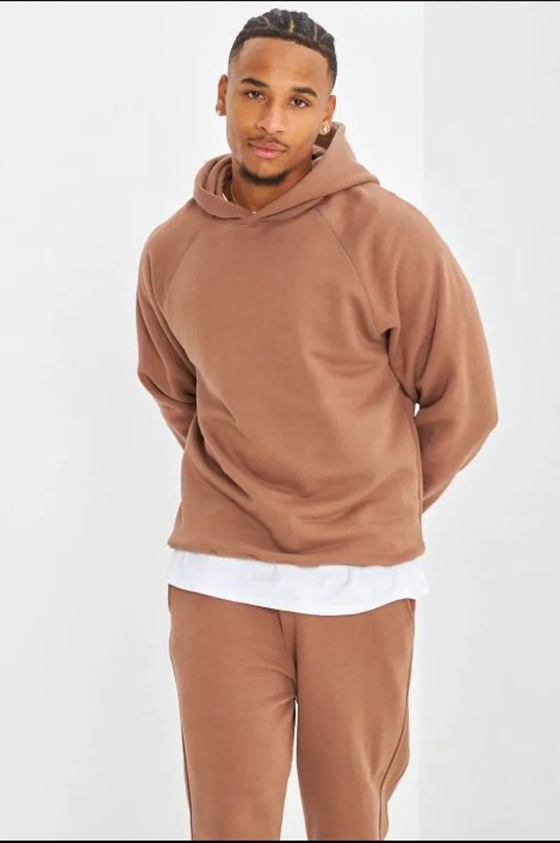 Two-piece brown sweatshirt and jogger set