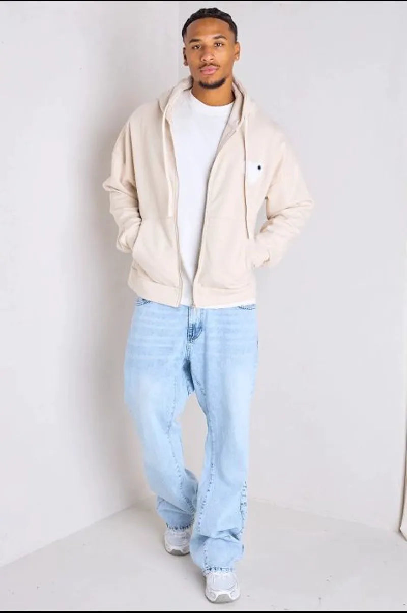 Beige hooded jacket with heart detail