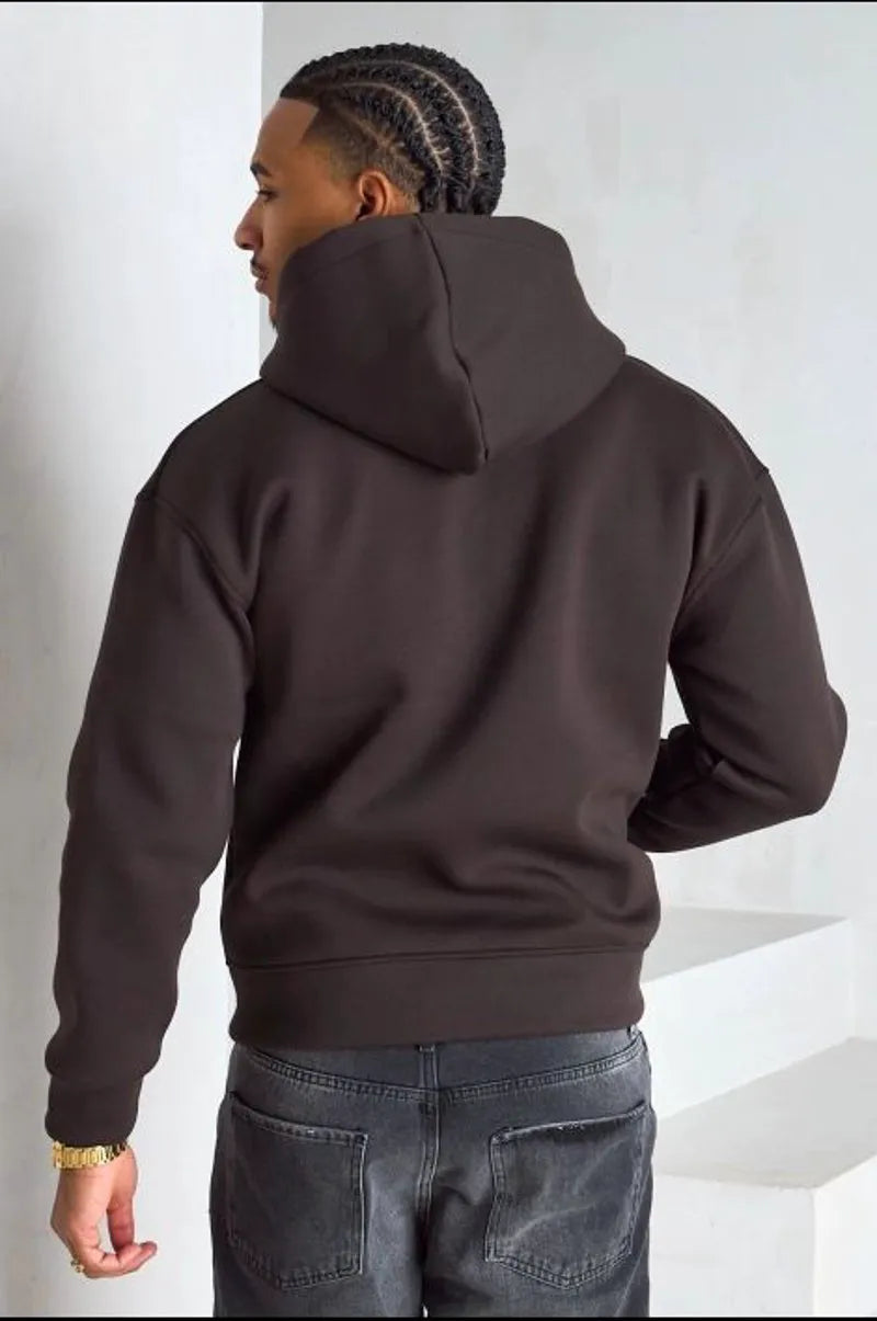 Veste à capuche manches longues marron