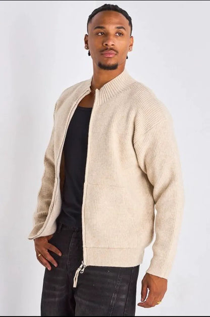 Veste côtelé beige à manches longues