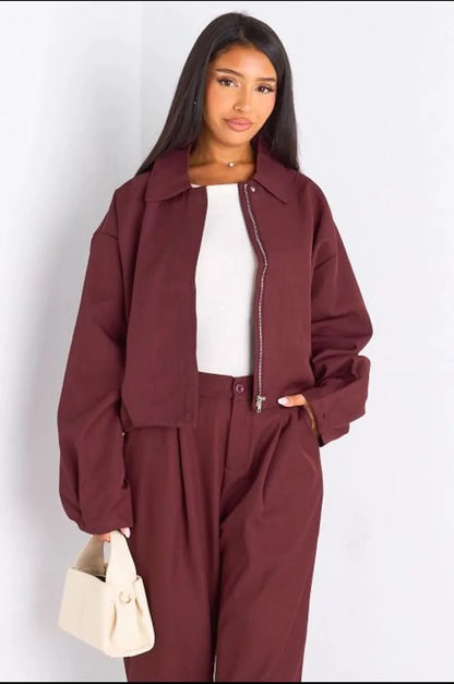 Veste courte prune