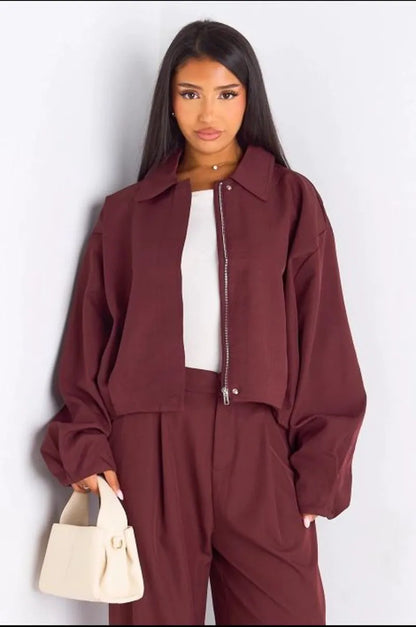 Veste courte prune