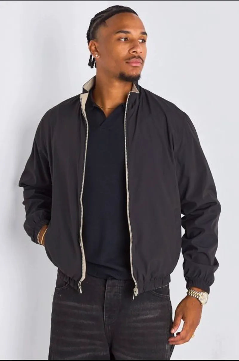 Veste réversible noir à intérieur gris clair