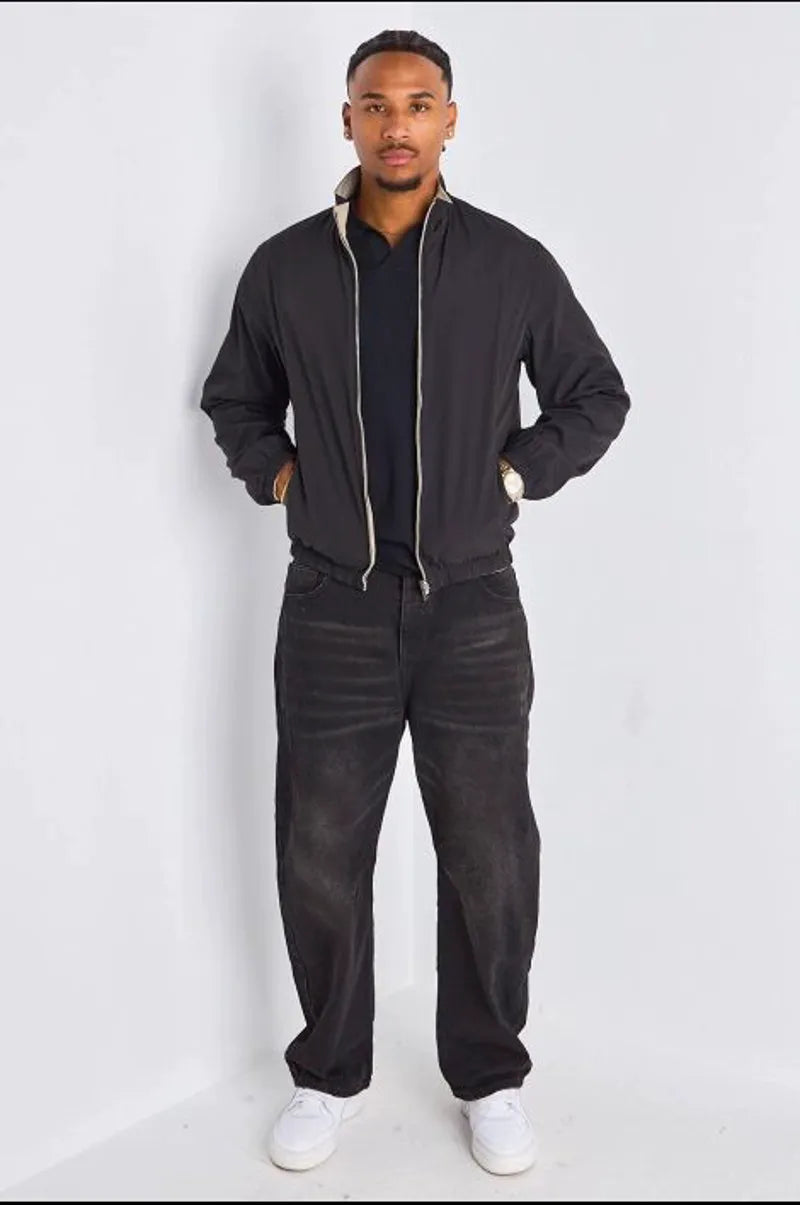 Veste réversible noir à intérieur gris clair