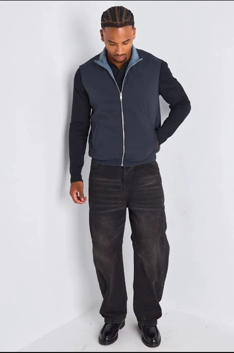 Veste sans manches réversible bleu marine