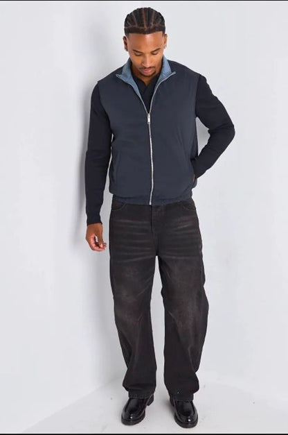 Veste sans manches réversible bleu marine