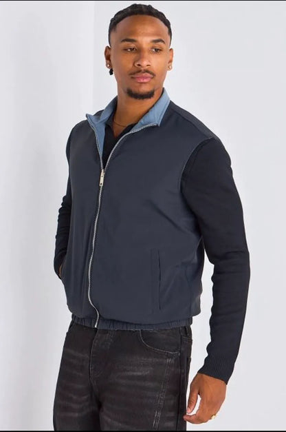Veste sans manches réversible bleu marine