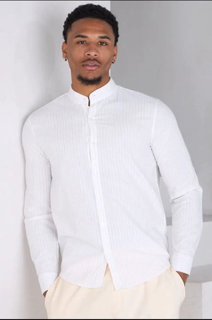 White striped long-sleeve shirt