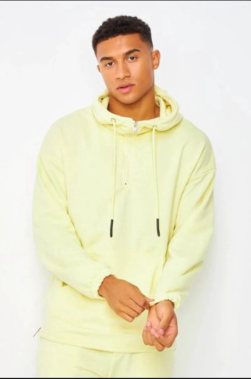 Yellow half-zip hoodie